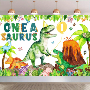 Decorazioni per Festa di Compleanno a Tema Giungla con Dinosauro, Sfondo Personalizzato per Foto, Prezzo di Fabbrica Nicro - Product Image 1