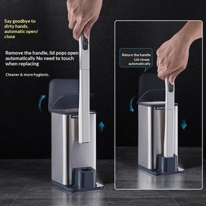 <span class=keywords><strong>Cubo</strong></span> de <span class=keywords><strong>Basura</strong></span> Jiean Hui para Baño, Inodoro/Sala de Estar, Tipo Presión, Contenedor de Papel, Diseño Cilíndrico para Espacios Reducidos, Tapa Extraíble - Product Image 2
