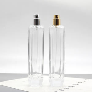 Botella de Perfume de Vidrio Blanco Cristal de Alta Calidad, Botella Transparente con Atomizador, Botella Cosmética Vacía Recargable con Clip - Product Image 1