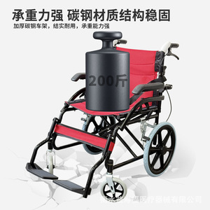 Silla de Ruedas Manual Plegable Ligera de Acero al Carbono Reforzado para Personas Mayores y Discapacitadas con Freno en U, Fabricante de Hebei - Product Image 4