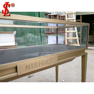 Vitrine de <span class=keywords><strong>comptoir</strong></span> de bijoux en verre en bois personnalisé de luxe avec éclairage LED et rangement en bas conception de <span class=keywords><strong>comptoir</strong></span> de bijouterie - Product Image 4