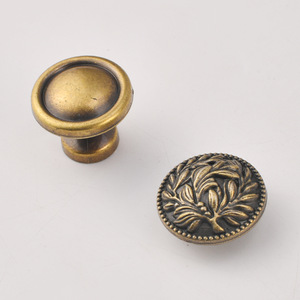 Manija y pomo para muebles, aleación de zinc, redondo, bronce antiguo, cajón, armario, estilo minimalista, duradero - Product Image 3