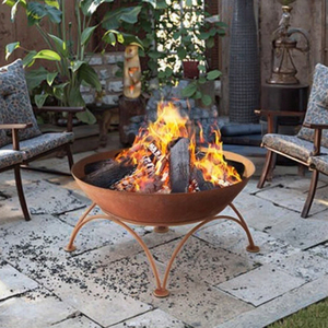 Outdoor Cast Iron Fireplace &amp; BBQ Wood <strong>Fire</strong> <strong>Pit</strong> <strong>Round</strong> Iron <strong>Table</strong> for Indoor &amp; Outdoor Cooking - Product Image 6