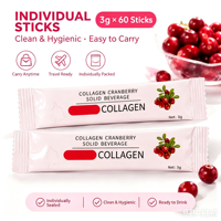 Offre Spéciale – Nouvelle Poudre de Collagène + Canneberge à Marque Blanche – Sachet de Peptides de Collagène de Poisson Hydrolysé – Boisson Soin de la Peau pour le Soutien à la Santé