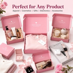 <span class=keywords><strong>Cajas</strong></span> de Cartón Corrugado para Envío Postal a Precio Económico, Empaque Personalizado para Regalo con Patrón Rosa y Grosor de 2 mm - Product Image 5