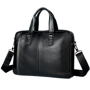 Genuine Leather Men's <b>Briefcase</b> Large Capacity Business Laptop Bag Soft Cowhide Crossbody Shoulder Bag Everyday Use - Product Image 1