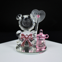 Nouvelles figurines d'ours en cristal, souvenirs de baptême, fête prénatale avec sucette