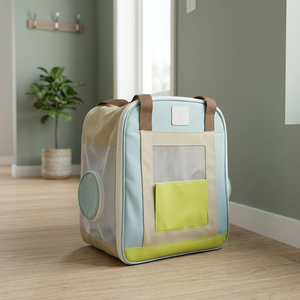 Little Color Box Foldable Lightweight Washable Polyester Comfortable Pet <b>Backpack</b> with 5KG Capacity-Horizon Blue - Product Image 3