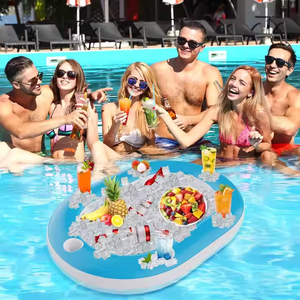 New <strong>Inflatable</strong> Water Poker <strong>Table</strong> Summer <strong>Pool</strong> Party <strong>Floating</strong> <strong>Drink</strong> Glass Ice Rack Water Casual Game <strong>Table</strong> - Product Image 4