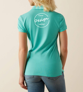 <span class=keywords><strong>Polo</strong></span> brodé uni de luxe pour femmes à 5 boutons à manches courtes 95 <span class=keywords><strong>coton</strong></span> 5 Spandex T-shirt imprimé personnalisé pour femmes - Product Image 5