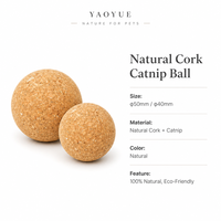 Juguete para Gatos de Corcho Natural con Catnip, Paquete de 2 Juguetes Recargables con Catnip para Gatos de Interior
