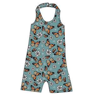 Tutina per Bambine Stile Occidentale con Motivo Mucca, Bretelle al Collo, Stampa Floreale e Cactus, <span class=keywords><strong>Senza</strong></span> <span class=keywords><strong>Maniche</strong></span>, Corta - Product Image 4