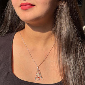 Collar con Colgante Hexagonal de 7 Chakras, Plata de Ley 925, Yoga, Meditación, Cristal Curativo, Multigemas Naturales, Espiritual, Unisex - Product Image 1