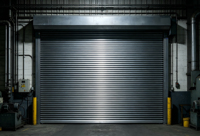 Porte à enroulement isolée en acier coloré pour garage, usine, atelier, usage commercial