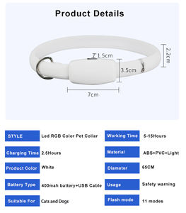 <span class=keywords><strong>Collar</strong></span> de mascota con cambio de Color Led de PVC de alto brillo, <span class=keywords><strong>Collar</strong></span> de perro luminoso, <span class=keywords><strong>Collar</strong></span> de perro brillante - Product Image 2