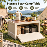 Boîte de rangement pliable et empilable pour le camping, grande capacité, boîte extérieure, organisateur de cuisine de camping, rangement pour coffre de voiture