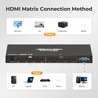 TESmart AV Matrix HDMI Video Switcher Yayın Canlı Akışı için Destekliyor PAP Modu 4K 30HZ 4x4 Uzaktan Kumandalı Anahtarlar