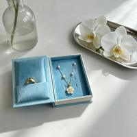Boîtes à bijoux personnalisées avec emballage en velours et verre pour bagues, colliers de perles, boucles d'oreilles, emballage cadeau, vente en gros, ensemble de cadeaux
