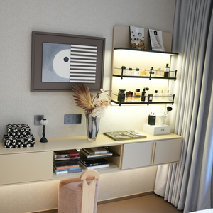 Mueble de TV de Pared para Sala de Estar, Diseño Moderno de Mediados de Siglo, Panel de Madera Ajustable, Personalizable, Resistente y sin Pintura - Product Image 4