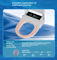 Siège de toilette intelligent pour salle de bain Bidet Commode montée au sol Placard à eau Siège de toilette intelligent Couvercle de bidet électrique