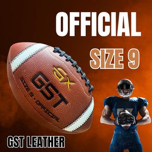 Pallone da Football Americano GX Misura Ufficiale 9, <span class=keywords><strong>Serie</strong></span> 2000 Premium in Pelle GST, Palla da Allenamento Pro Grip 13,76 oz per Scuole Superiori e Università - Product Image 6