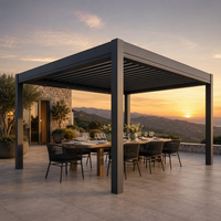 Villa Garden - Terrasse extérieure - Gazebo en aluminium à lames orientables - Toit bioclimatique imperméable avec fonction de commande à distance