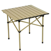 Mesa Plegable Cuadrada de Aluminio Portátil Moderna, Juego de Sillas Plegables para 4 Personas, para Exteriores, Camping, Playa, Picnic, Plegable para 4 Estaciones