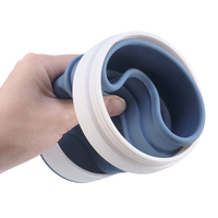 Produits de camping et de randonnée, conception personnalisée gratuite, gobelet pliable en silicone durable 450/500 ml, tasse de voyage pliable en silicone, tasses à café réutilisables pour les voyages avec couvercle, mugs en silicone