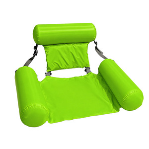 Oxford Cloth <b>Inflatable</b> <b>Floating</b> Lounge Chair 100x120cm With Backrest For <b>Pool</b> Recreation - Product Image 5