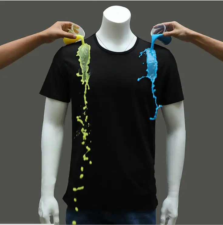 Hot Verkopende Ademende Slimme En Coole Dingen Creatief Hydrofobe Vlek Proof T-Shirt Waterdicht Anti-Dirt T-Shirt