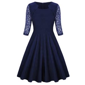 Nouvelle arrivée 2021 <span class=keywords><strong>Robe</strong></span> <span class=keywords><strong>de</strong></span> soirée pour femmes <span class=keywords><strong>Robe</strong></span> mi-longue en dentelle à manches courtes Robes élégantes <span class=keywords><strong>de</strong></span> soirée formelle <span class=keywords><strong>Robe</strong></span> <span class=keywords><strong>de</strong></span> bal <span class=keywords><strong>de</strong></span> fin d'année Faux deux pièces - Product Image 3