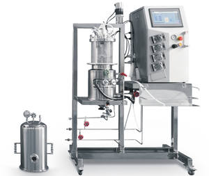 Fermentador de biosíntesis de laboratorio pequeño estándar de la UE, agitador magnético de 220V, biorreactor de vidrio de laboratorio de grado automático V - Product Image 3