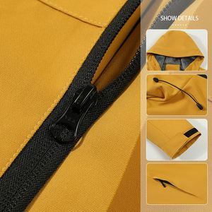 Customized Design <b>Men's</b> Hooded Jackets Waterproof Windbreaker for Unisex <b>Rain</b> Jackets Zip up Windbreak Soft Shell Jacket <b>Coat</b> - Product Image 2