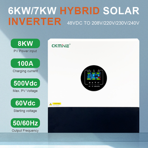 Onduleur hybride CKMINE 7kVA 48V, large plage de tension <span class=keywords><strong>PV</strong></span> 60-500VDC, double MPPT, 2 sorties monophasées 230V, 7kW - Product Image 1