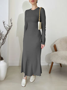 Ensemble Abaya, robe longue en tricot respirant et modeste pour les occasions formelles et les soirées en toutes saisons, offre ODM - Product Image 5