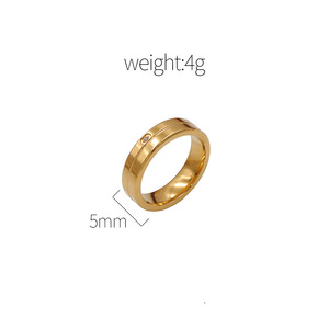 Geometric <b>Titanium</b> Steel <b>Ring</b> Gold Bezel Setting Unisex Everyday Wear - Product Image 4