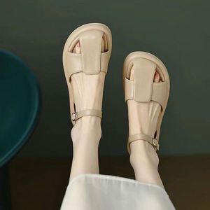 Korean Style Platform Roman <b>Sandals</b> Ladies 2026 Summer <b>Closed</b> Toe Thick Sole Heightening Trendy Daily Casual Footwear - Product Image 1