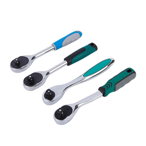 Llave de Trinquete de 72 Dientes con Mango Curvo de Liberación Rápida, Accionamiento de 3/8, Cromada, Acero al Carbono 45, Llave Automática - Product Image 1