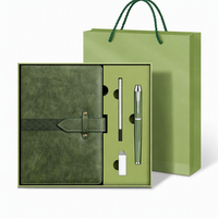 Ensemble cadeau de carnet en cuir PU A5 personnalisé avec stylo métallique, clé USB 32 Go, 100 feuilles, boîte cadeau pour cadeaux d'entreprise