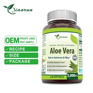 Aloe Vera 5000mg 120 Softgels Natural Dietary Supplement Non-GMO Gluten Free Aloe Vera Softgel Capsules