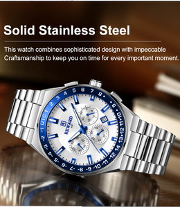 Reloj de Lujo Reward 813150M de Cuarzo Multifuncional, Resistente al Agua, con Calendario, Luminoso, Cronógrafo, para Hombre - Product Image 4