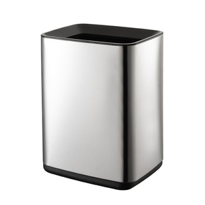 <span class=keywords><strong>Cubo</strong></span> <span class=keywords><strong>de</strong></span> <span class=keywords><strong>Basura</strong></span> <span class=keywords><strong>de</strong></span> Doble Capa con Tapa Abierta <span class=keywords><strong>de</strong></span> Acero Inoxidable, Gran Capacidad para Oficina Comercial, Hotel, Cocina, Baño, Sala <span class=keywords><strong>de</strong></span> Estar - Product Image 1
