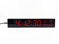 Reloj de Pared Digital WiFi NTP POE de 2.3 Pulgadas y 6 Dígitos con Visualización de Fecha, Temperatura, Sincronización Automática de Hora y Horario de Verano