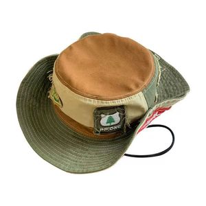 หมวกชาวประมงแบบแพทช์เวิร์คผ้าแคนวาสสำหรับทุกเพศ ระบายอากาศได้ดี เหมาะสำหรับกิจกรรมกลางแจ้งและเดินป่า - Product Image 4