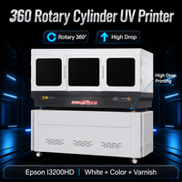 Imprimante UV cylindrique Kingjet High-Drop, machine d'impression UV rotative à 360° pour l'impression de logos sur bouteilles coniques et gobelets
