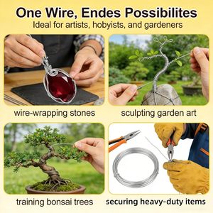 VoxSveldra 14 Gauge 304 Stainless Steel <b>Wire</b> 1.6mm Dia 65 Ft Rust Proof For <b>Garden</b> Trellis Plant Support - Product Image 5