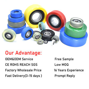 Rouleau de guidage <span class=keywords><strong>en</strong></span> polyuréthane thermoplastique TPU68414-5 pour système de <span class=keywords><strong>rail</strong></span> de robotique, haute adhérence, faible bruit, roulement silencieux - Product Image 4