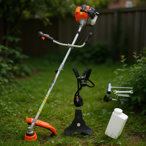 Desbrozadora de gasolina 2 en 1 de 52cc con hilo de 10 pulgadas, correa para el hombro y mango de goma - Product Image 2