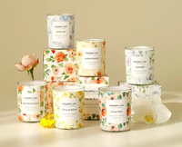Bougie parfumée artisanale de luxe écologique à base de cire de soja botanique, mini pot en verre de 50 g, coffret cadeau d'aromathérapie, décoration d'intérieur, Noël
