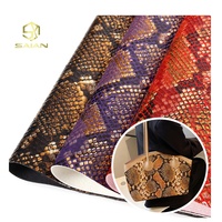 Cuir synthétique PU artificiel à grain de serpent animal texturé en feuille métallique de 1 mm pour sacs à main, chaussures, bagages